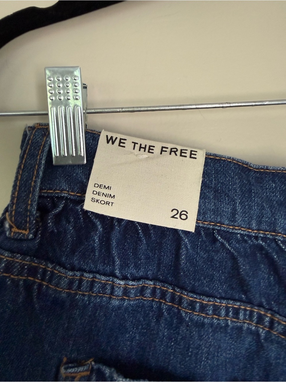 NEW We The Free Demi Denim Mini Skort Medium Wash Sz 26 Mid Rise A Line Fit - Picture 4 of 5